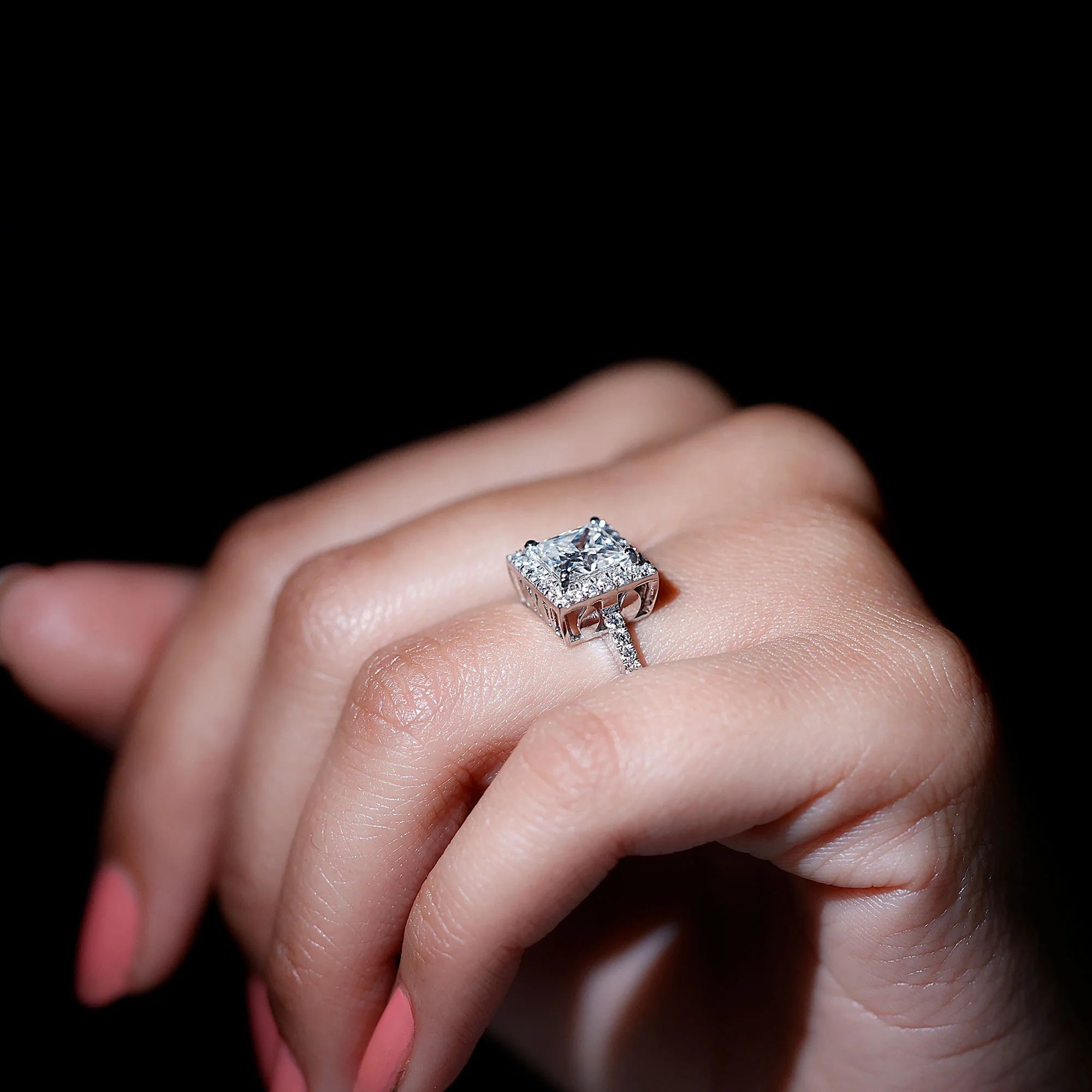 14K White Gold Moissanite Engagement Ring US 9.00 N93743