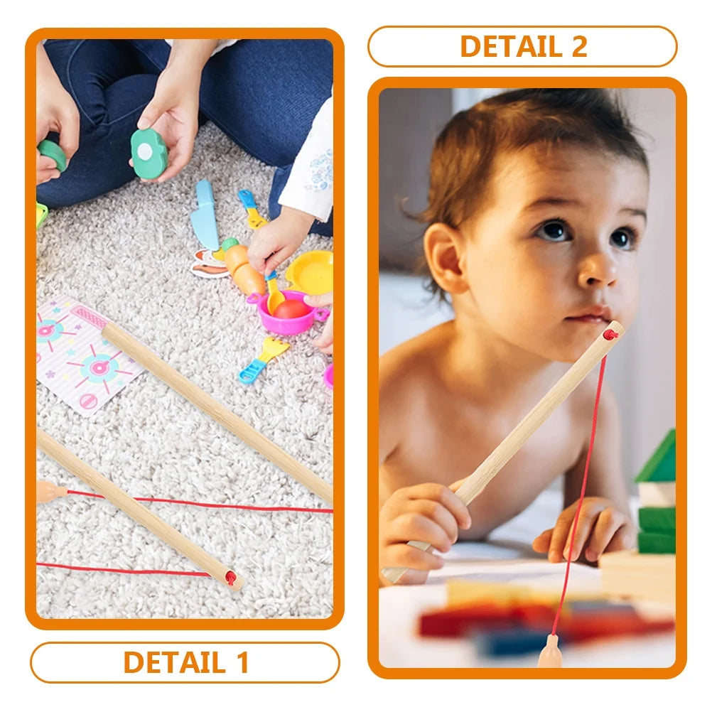 5 Pcs Kids Fishing Pole Outdoor Toy Fishing Rod T3832