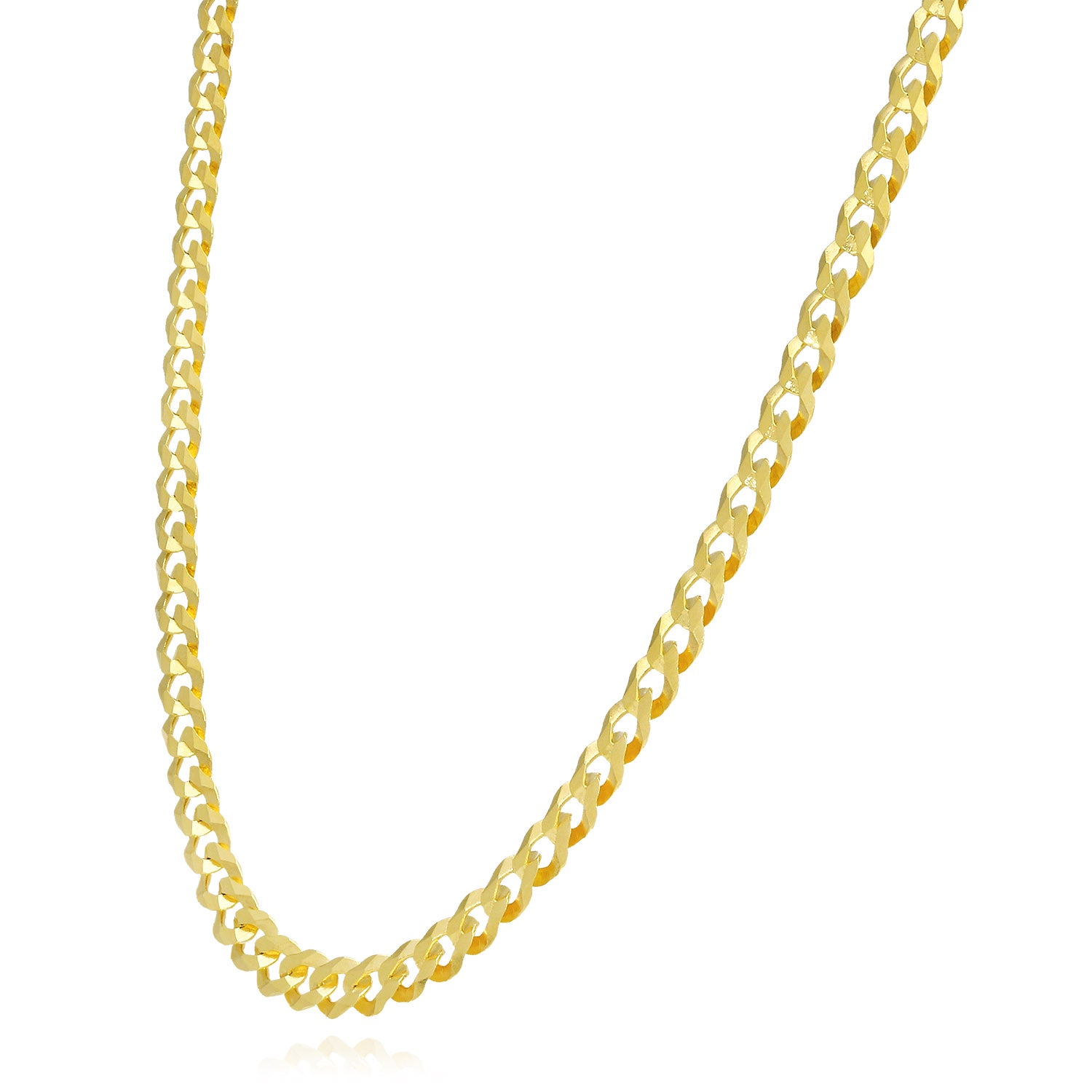 14K Gold Over Silver Cuban Chain Necklace 16"-30" N897