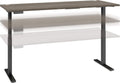 Height Adjustable Standing Desk, 72W x 30D, Modern Hickory with Black Base D636