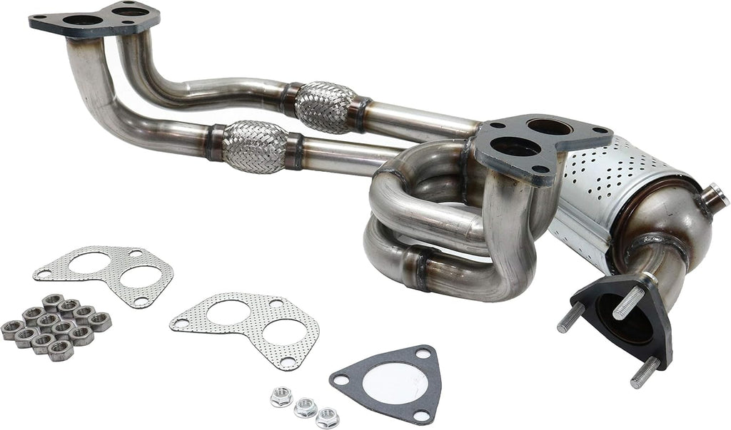 Front Catalytic Converter with 3 Gaskets, 3 Stud Bolts, 9 Nuts H762