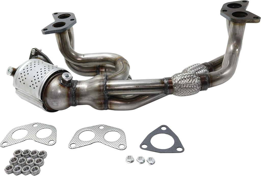 Front Catalytic Converter with 3 Gaskets, 3 Stud Bolts, 9 Nuts H762