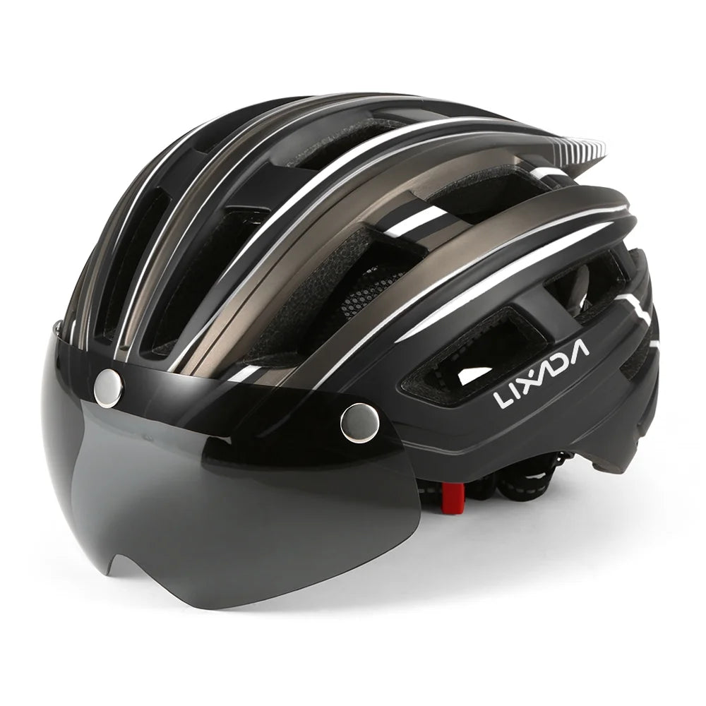 Mountain Bike Helmet with Back Light, Detachable Magnetic Visor C17477