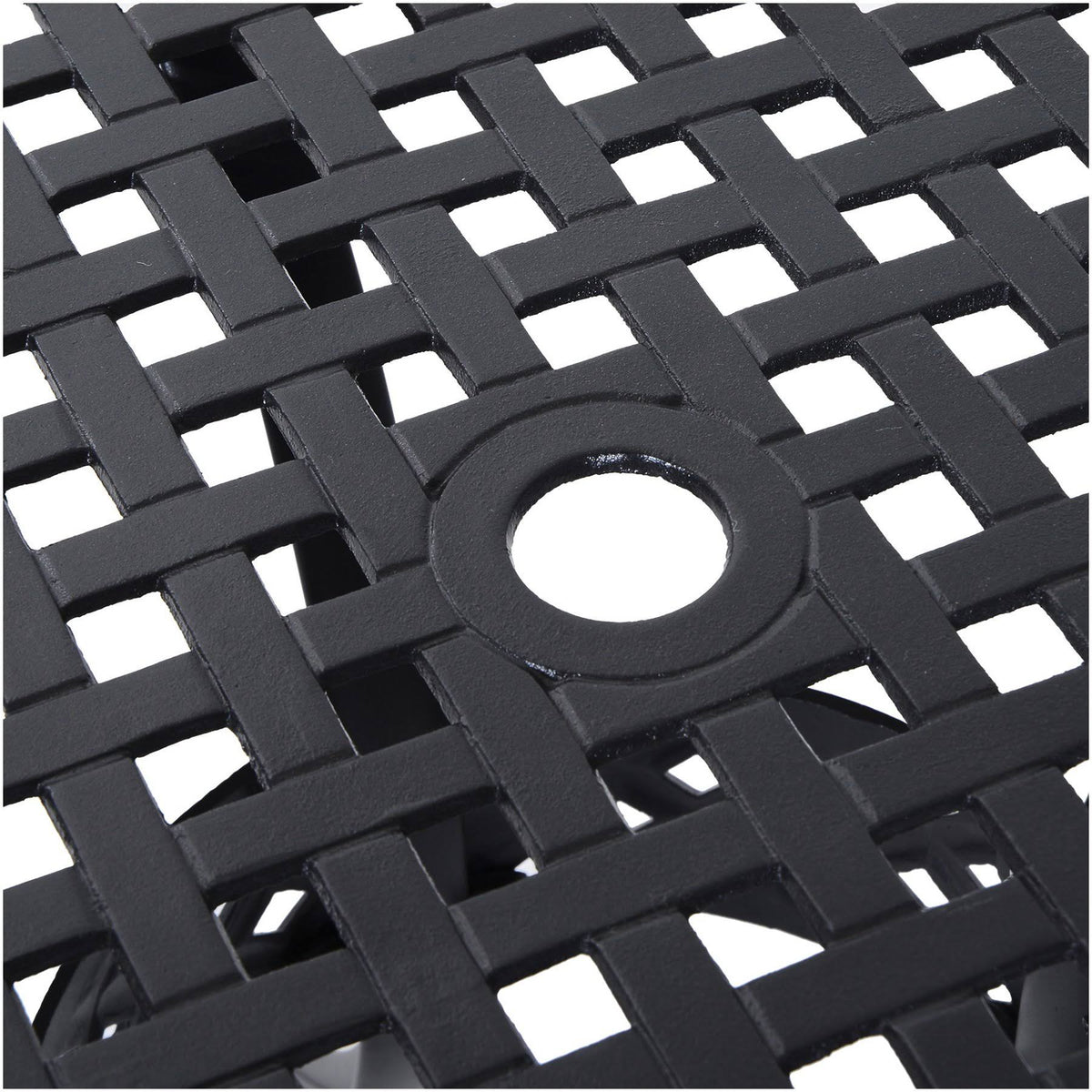 Black Round Cast Aluminum Outdoor Dining Table F2073