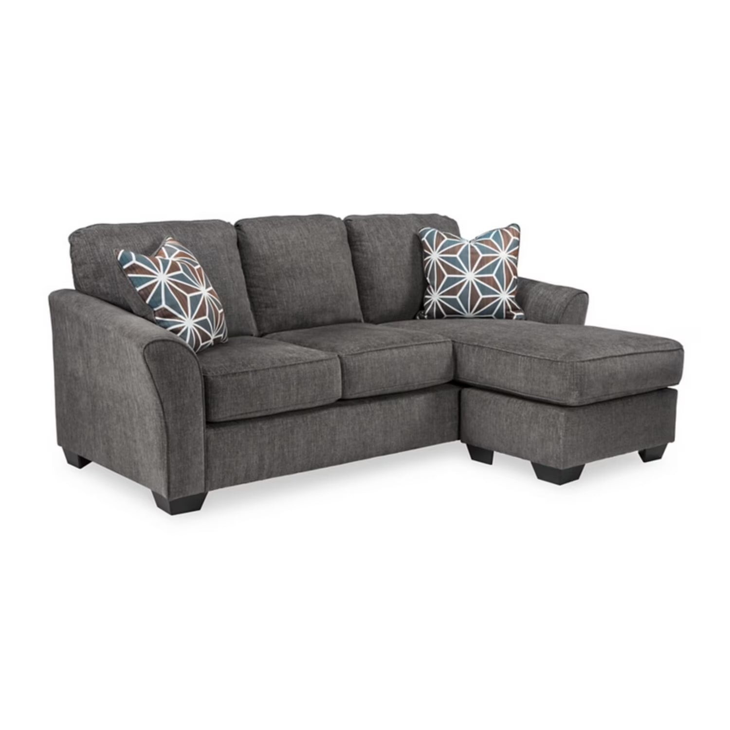 89 Inch Sofa with Chaise, 2 Throw Pillows, Ottoman Q97514