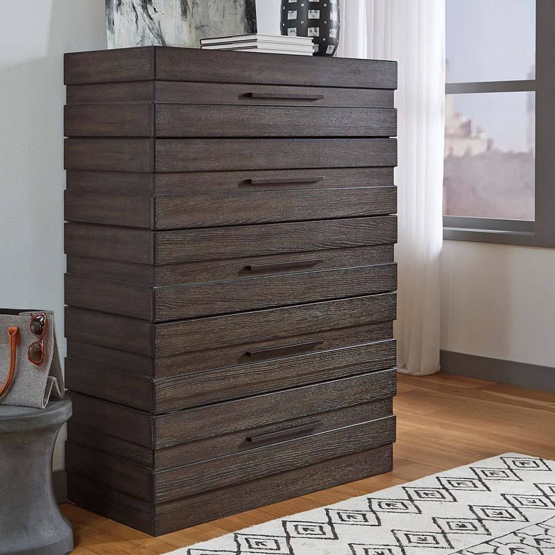 Brown 5 Drawer Chest O9231