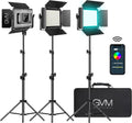 RGB LED Video Light 3 Packs Dimmable LED Panel with LCD Screen J499251