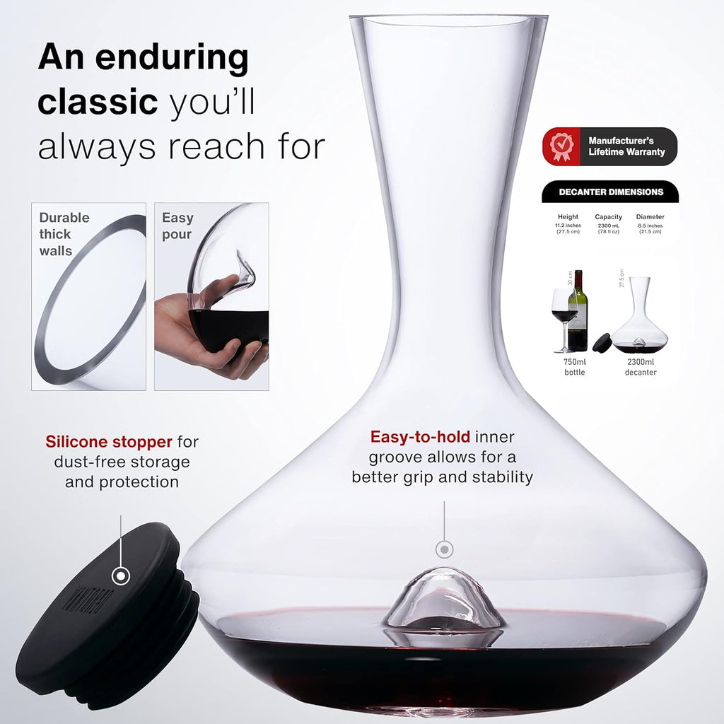 Wine Decanter with Silicone Stopper Lid Pack of 2 I92475