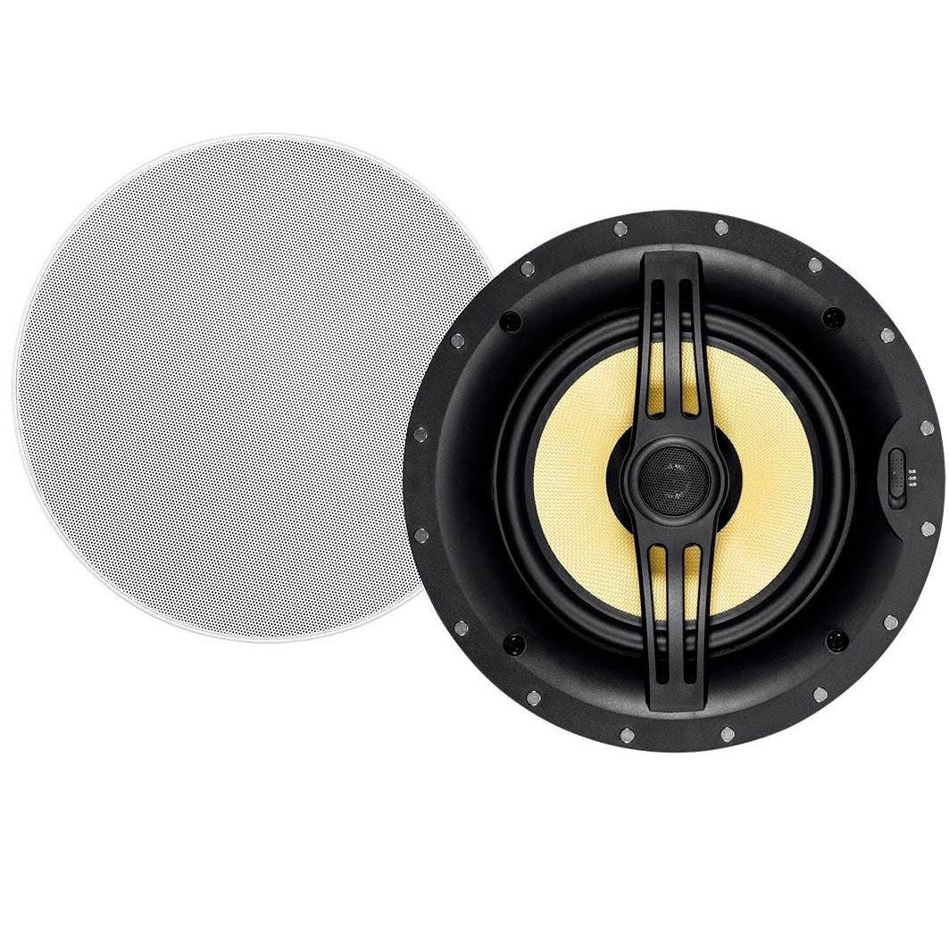 Black 8in 2-Way Fiber Ceiling Speakers (Pair) D254