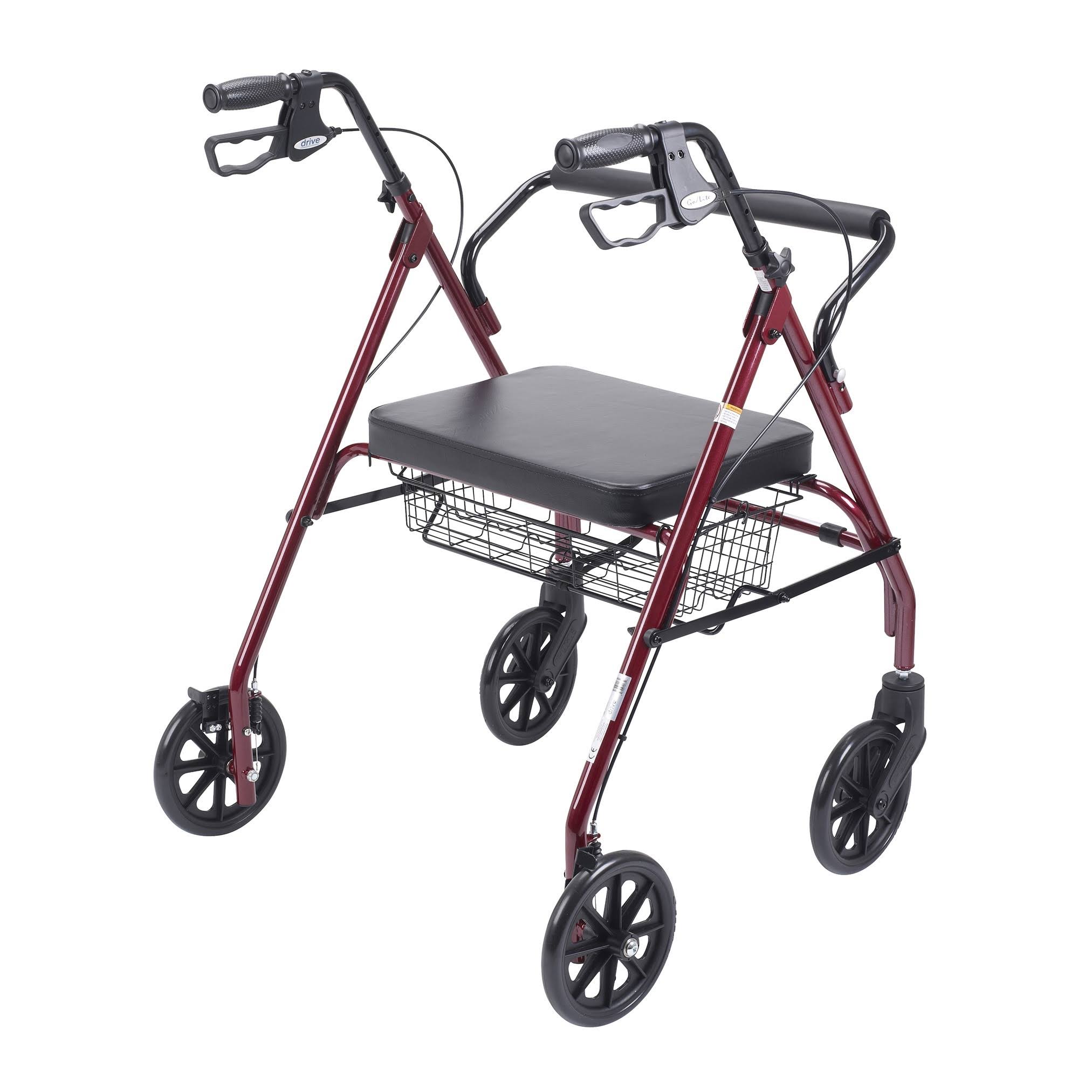 Heavy Duty Bariatric Rollator with Large Seat Red O640640
