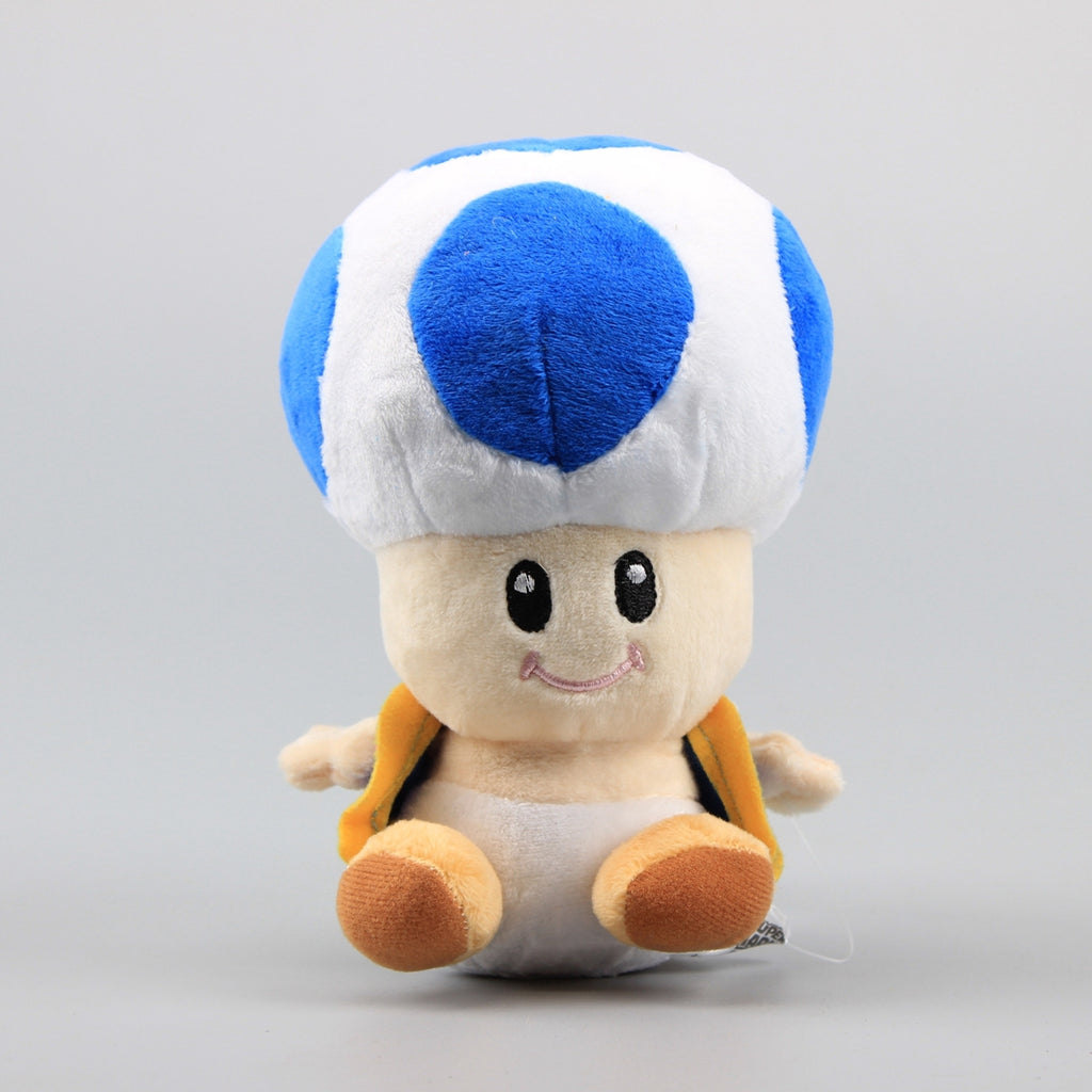 Blue Toad Plush Mushroom Toy 7'' W954040