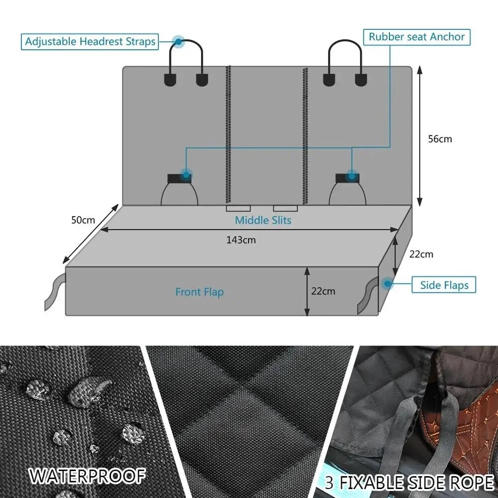 Waterproof Nonslip 600D Dog Car Seat Cover X5684
