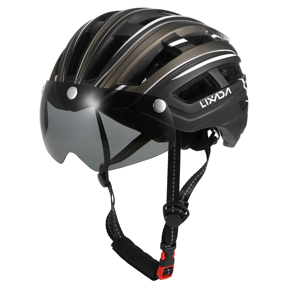 Mountain Bike Helmet with Back Light, Detachable Magnetic Visor C17477