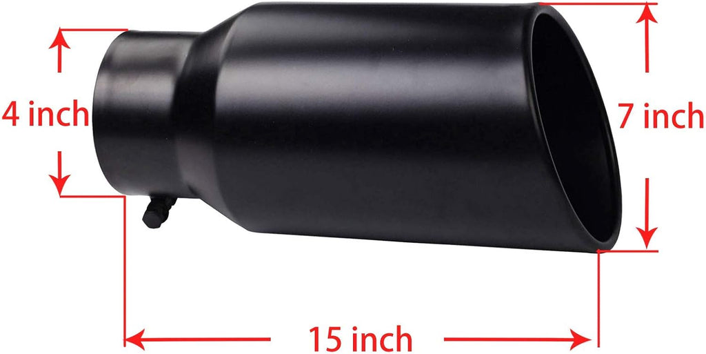 Black Stainless Steel Slant Cut Exhaust Tip Pack of 2 Y16490