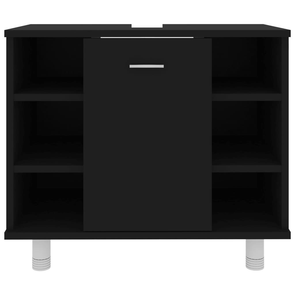 Black Chipboard Bathroom Cabinet H7215