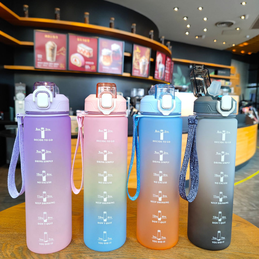 32 oz Water Bottle with Straw & Time Marker O72042