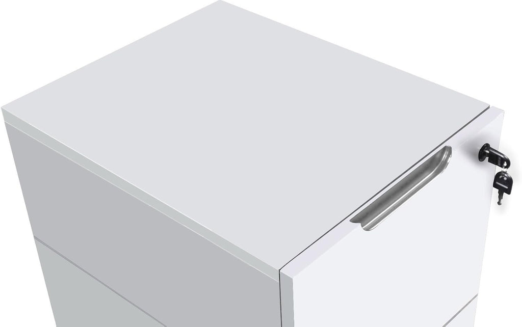 White 2 Drawer Mobile Pedestal B4401