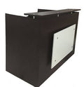 Reception Desk Shell for 15x22 Monitor, 60x22 W by 30x22 D by 44x22 H, Espresso and White Front I59093