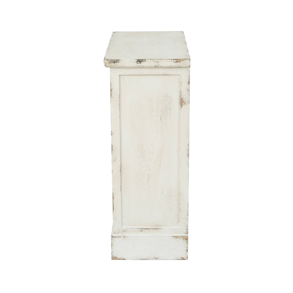 Rustic White and Natural Wood Accent Chest C4188