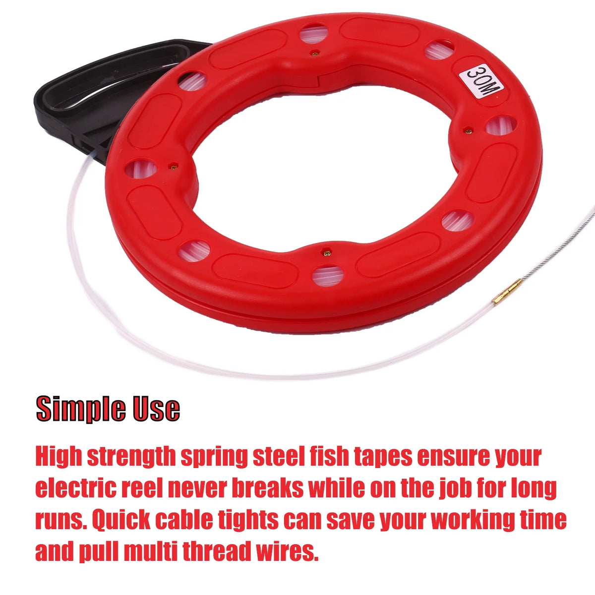 Fiberglass Fish Tape Reel Puller with Impact Case X625178