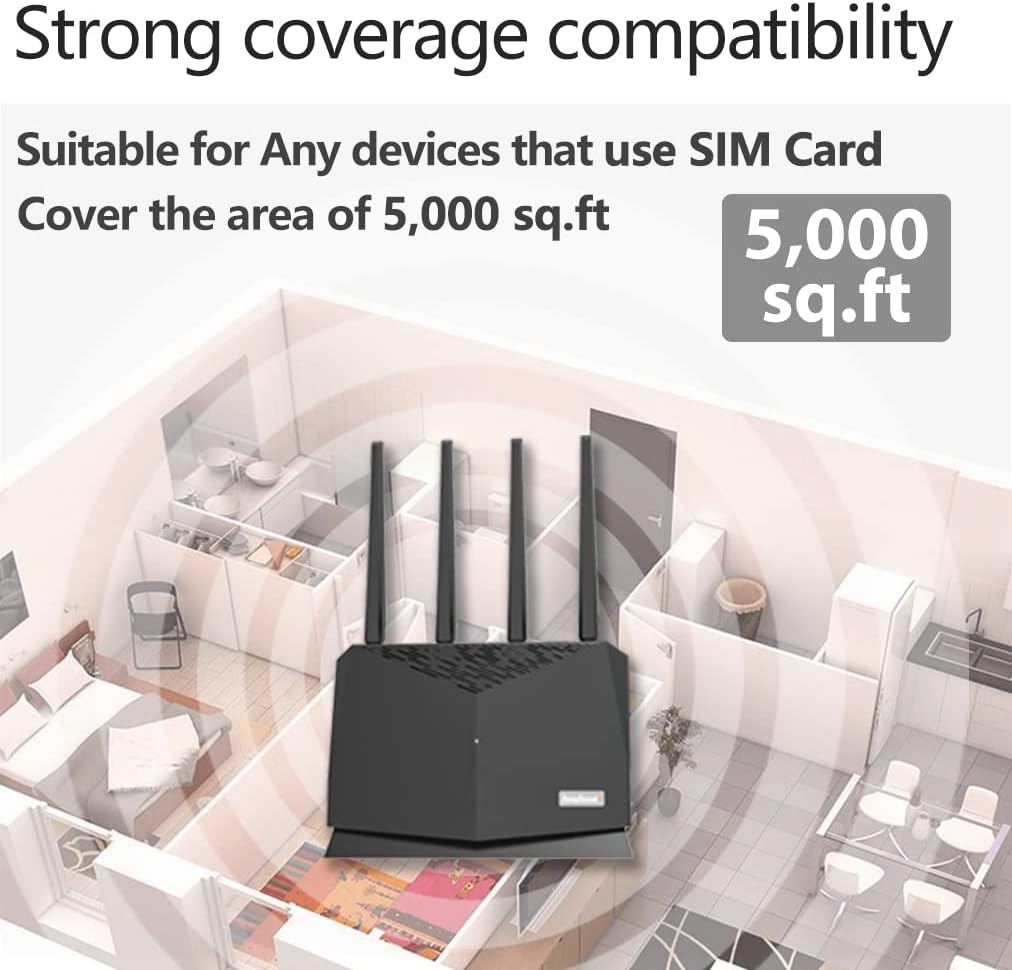 Cell Phone Signal Booster Kit, Up to 5,000 sq ft, 2G/3G/4G/5G LTE D378