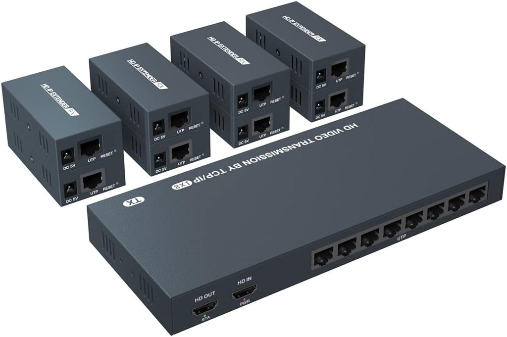 HDMI Extender Splitter 1x2 4K 30Hz Over Ethernet Cable 70m Y47952