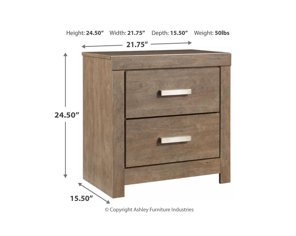 Gray 2 Drawer Nightstand U148601