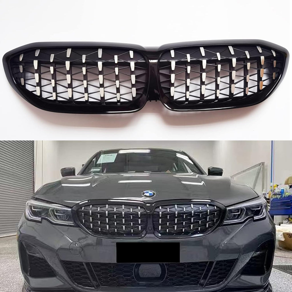 Front Upper Kidney Bumper Grille Grill for 2019-2022 BMW 3 Series 330i G20 G21 G28 Sedan Touring I43011