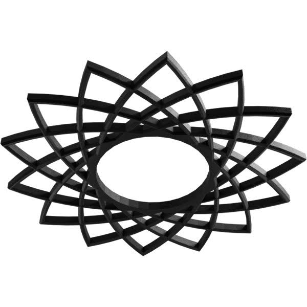 Black PVC Pierced Ceiling Medallion P3495