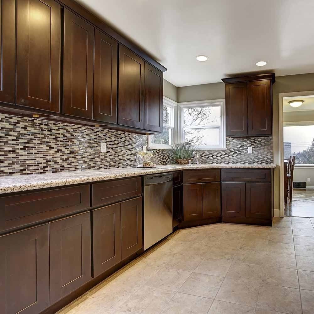 Espresso Double Door Kitchen Cabinet S165