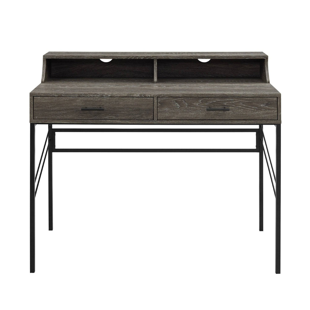 2-Drawer Desk and Hutch - Cerused Ash C95884