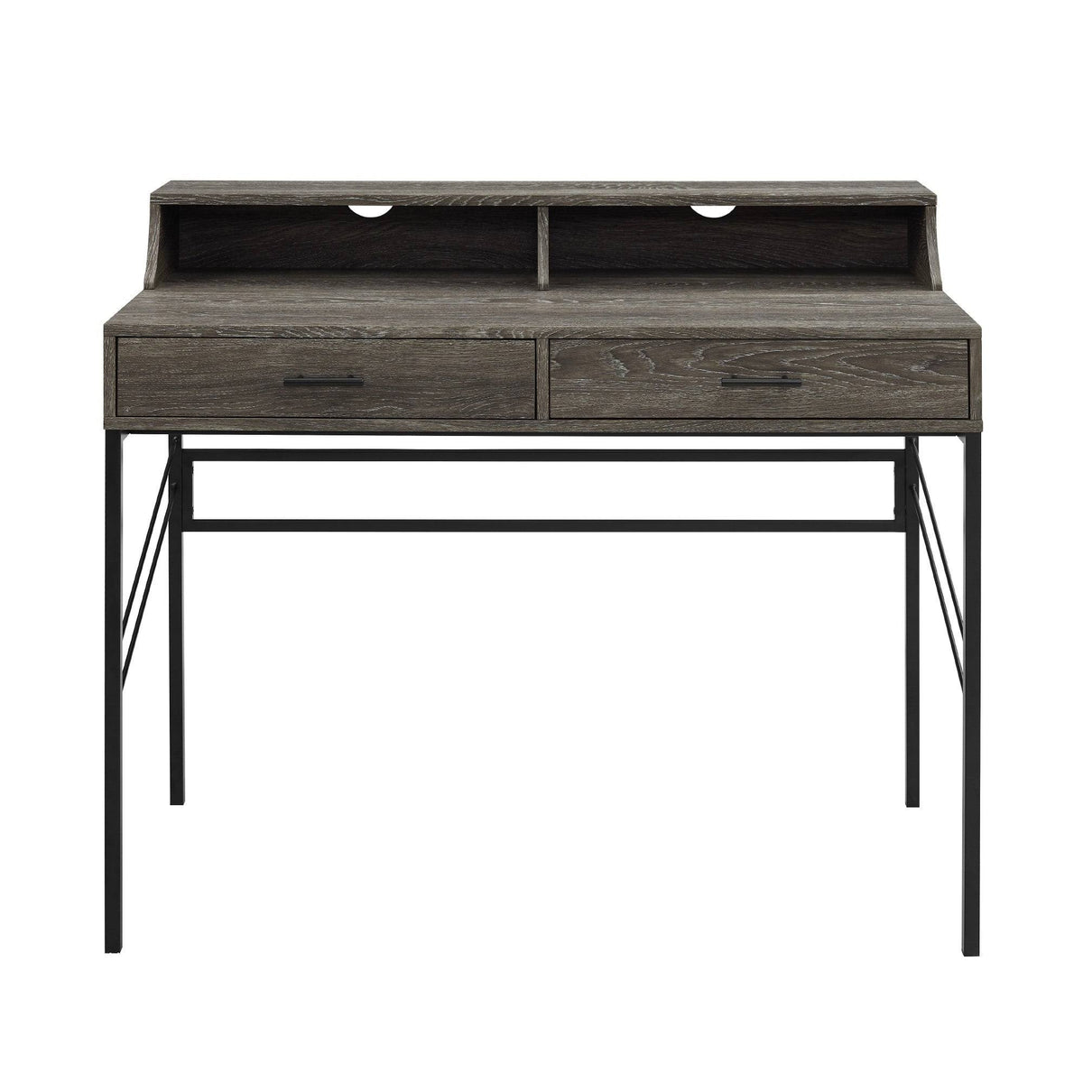 2-Drawer Desk and Hutch - Cerused Ash C95884