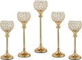 Gold Crystal Candle Holder, 5Pcs U104