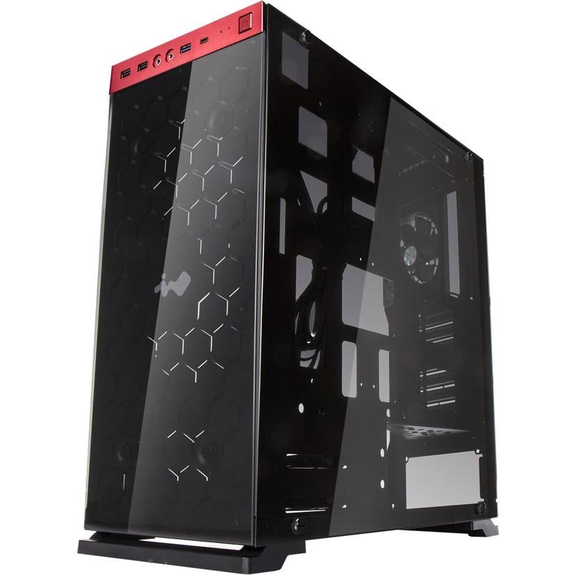 Black Tempered Glass Compact ATX Mid-Tower Computer Case F32183