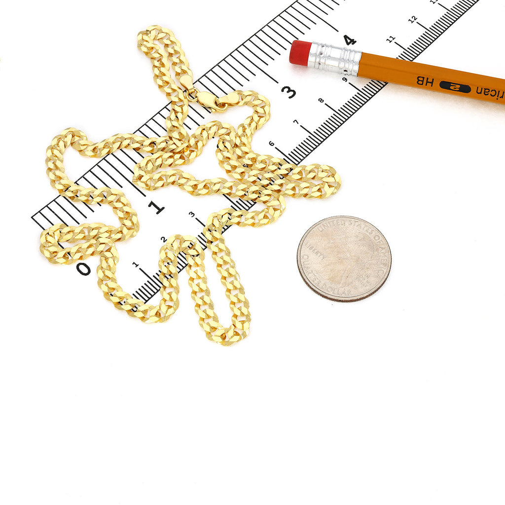 14K Gold Over Silver Cuban Chain Necklace 16"-30" N897