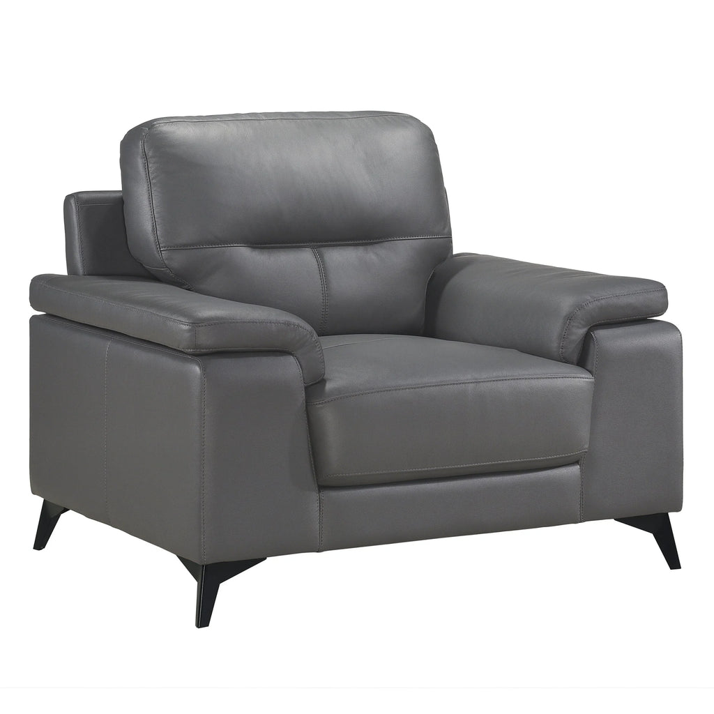 Dark Gray Leather Upholstered Chair K622775