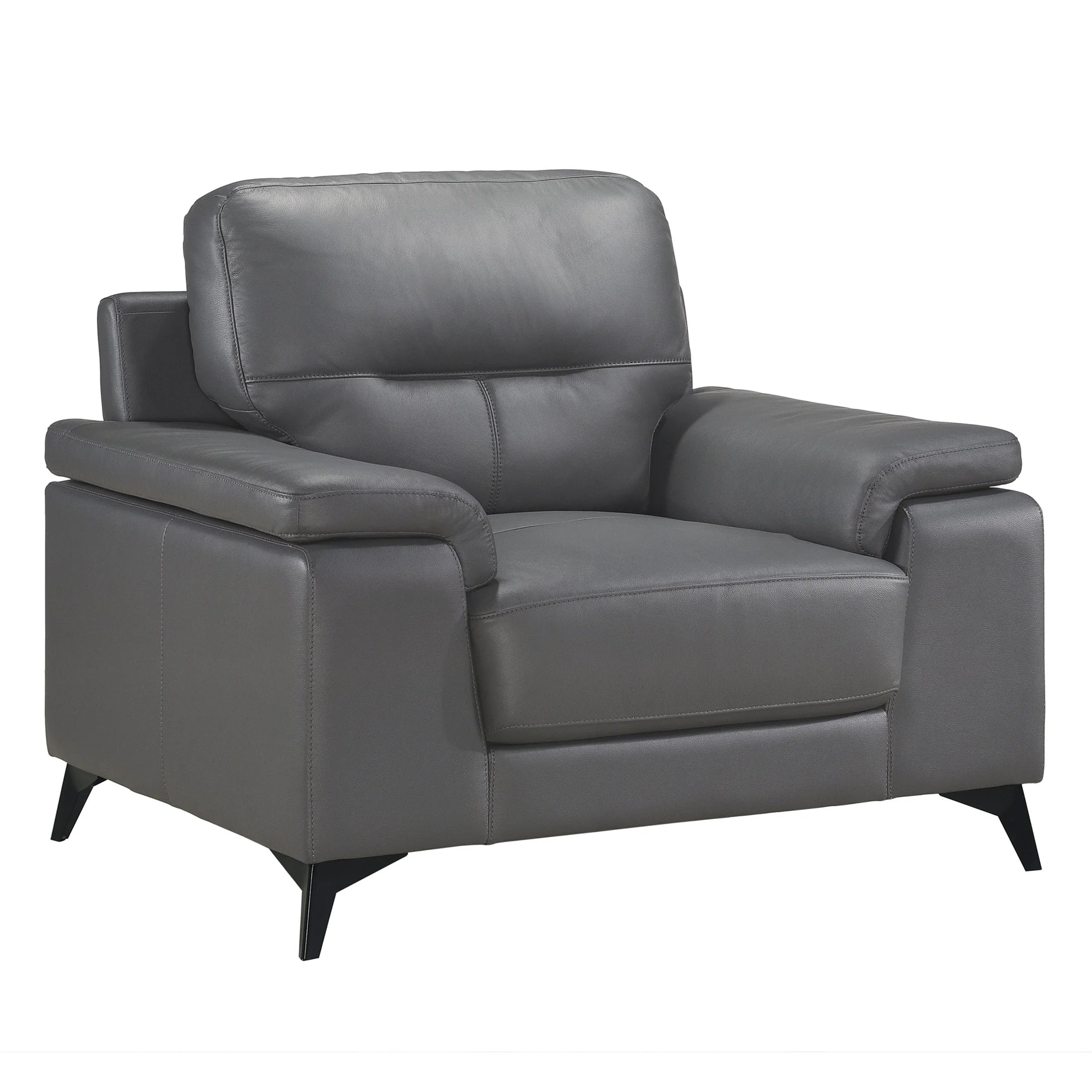 Dark Gray Leather Upholstered Chair K622775