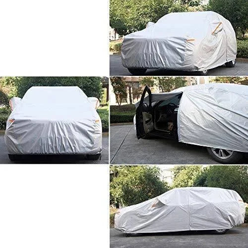 Four Layers Waterproof All Weather Car Covers with Cotton Zipper D271211