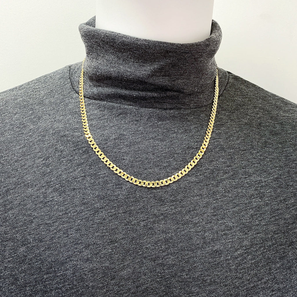 14K Gold Over Silver Cuban Chain Necklace 16"-30" N897