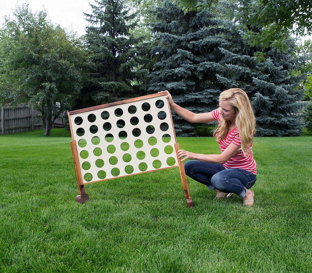 Connect in a Row Game with Carrying Case and Stained Legs and Frame H8769