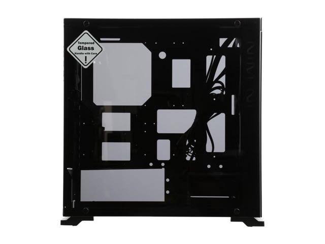 Black Tempered Glass Compact ATX Mid-Tower Computer Case F32183