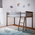 Twin Low Loft Bed with Staircase, White L769555