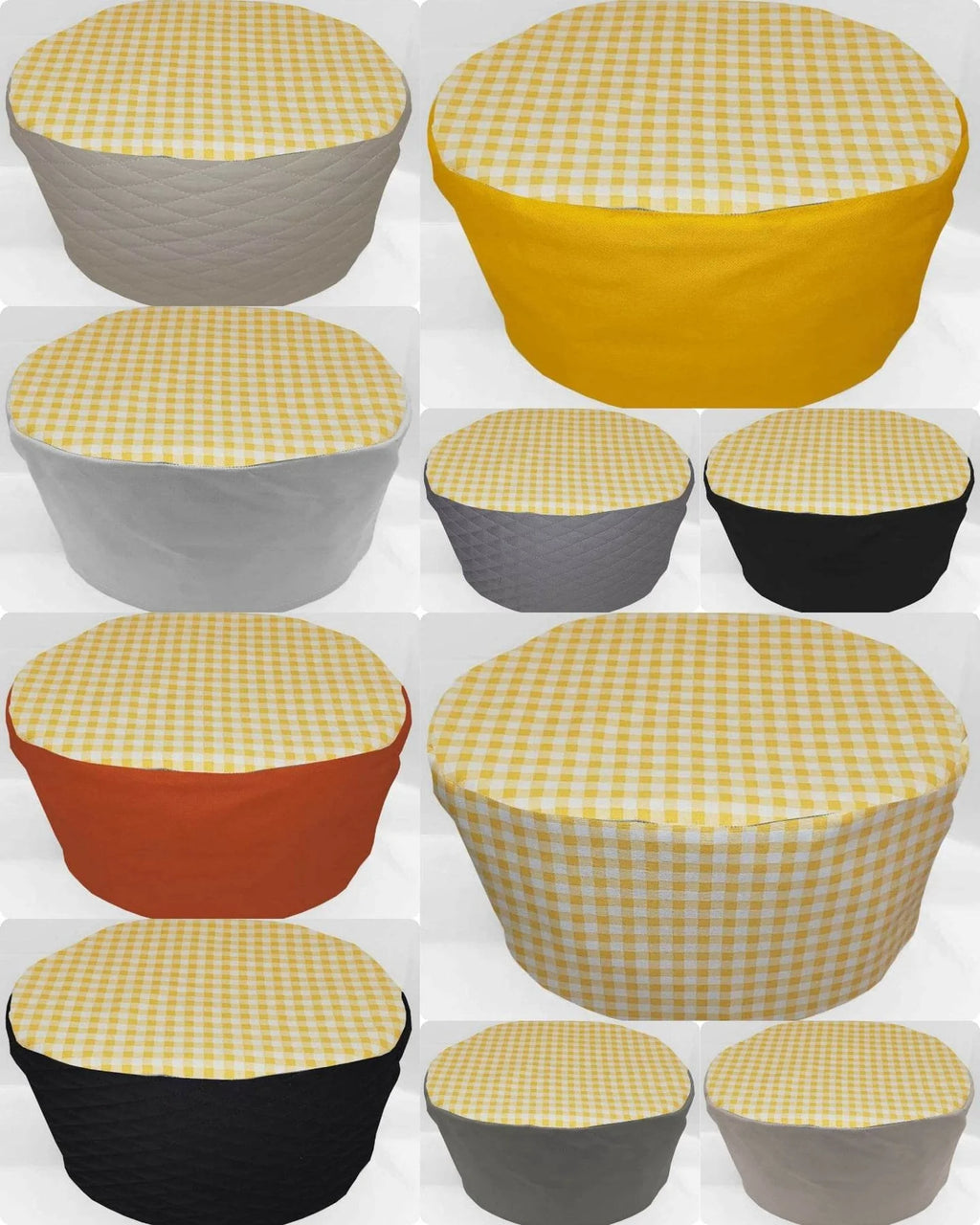 Yellow & White Checked Gingham Slow Cooker Cover Q2759