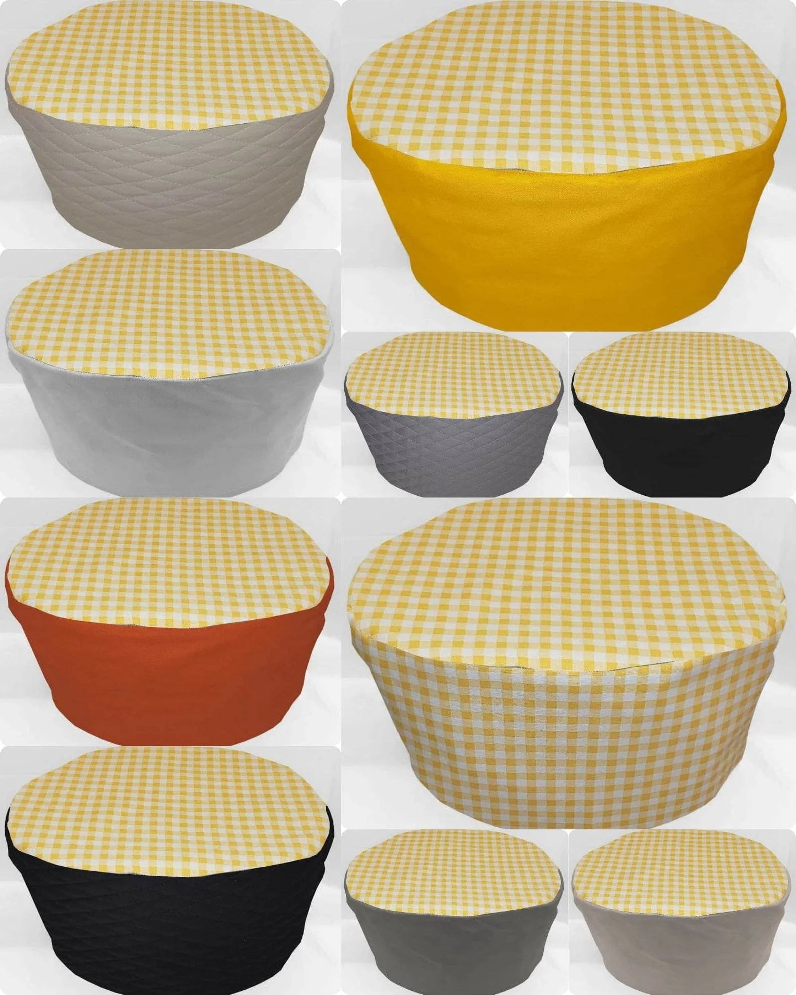 Yellow & White Checked Gingham Slow Cooker Cover Q2759