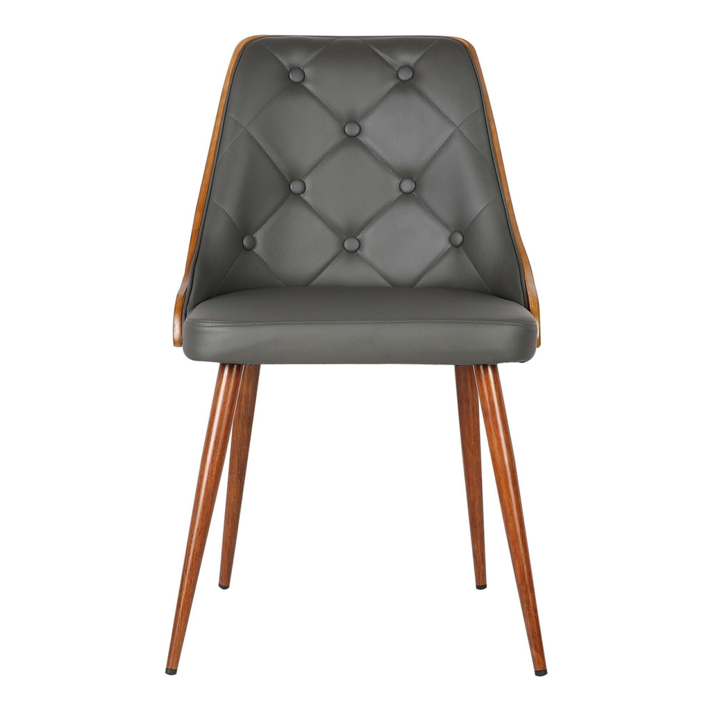Gray Faux Leather Curved Dining Chair I643781