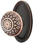 Solid Brass Passage Door Knob Set with Oval Rosette J97036