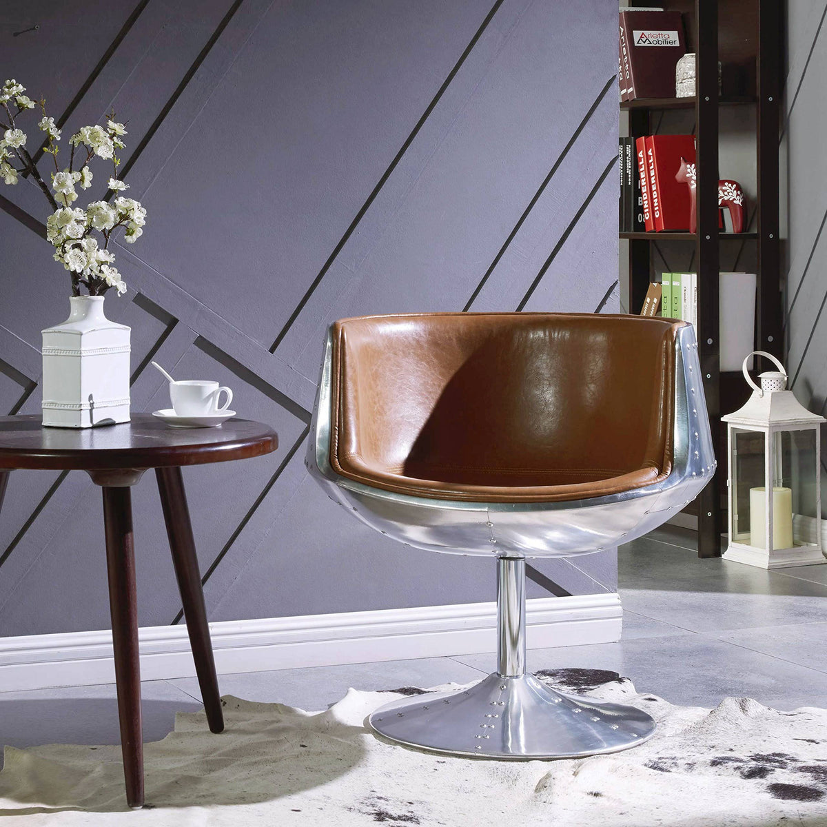 Distressed Caramel Swivel Chair G646847