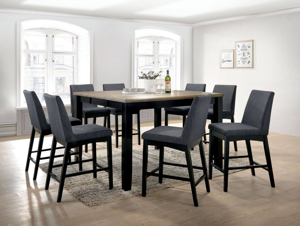 Wire-Brushed Oak/Black Counter Height Chair (Set of 2) J143