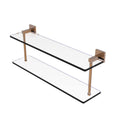 22 in. Two Tiered Glass Shelf Brushed Bronze J485540
