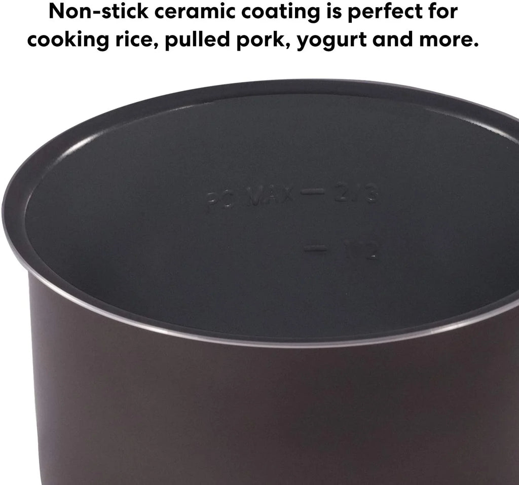 10-in-1 Slow Cooker, Rice/Grain Cooker, 8 Quart Ceramic Non Stick Inner Cooking Pot L89414